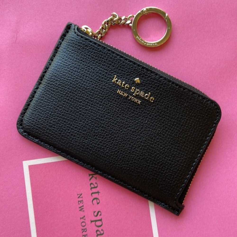 Kate Spade Darcy Medium L-Zip Card Holder Black - Picture 2 of 16